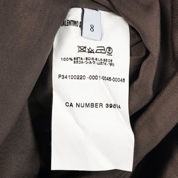 Valentino Brown Silk Shantung Pencil Skirt - Picture 8 of 9